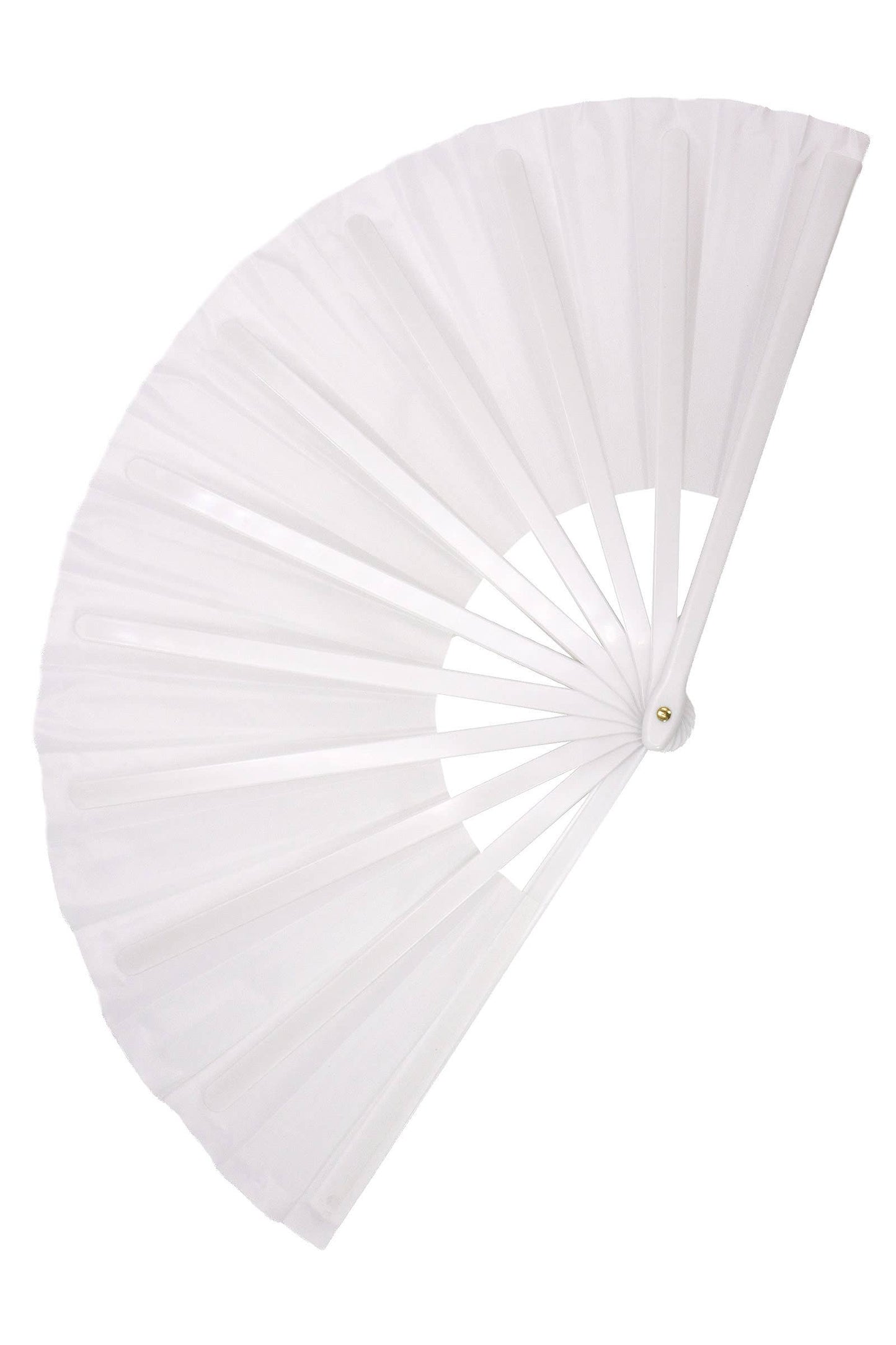 Cap Zone - Large White Line Dance Folding Fan - 13 Inch