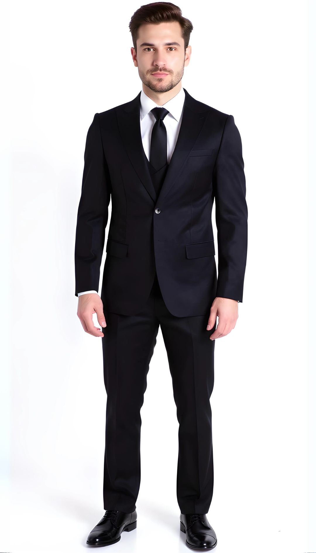 Ferrecci - JAX MENS 2 BUTTON NOTCH LAPEL PICK STITCHING 3 PC SLIM FIT S