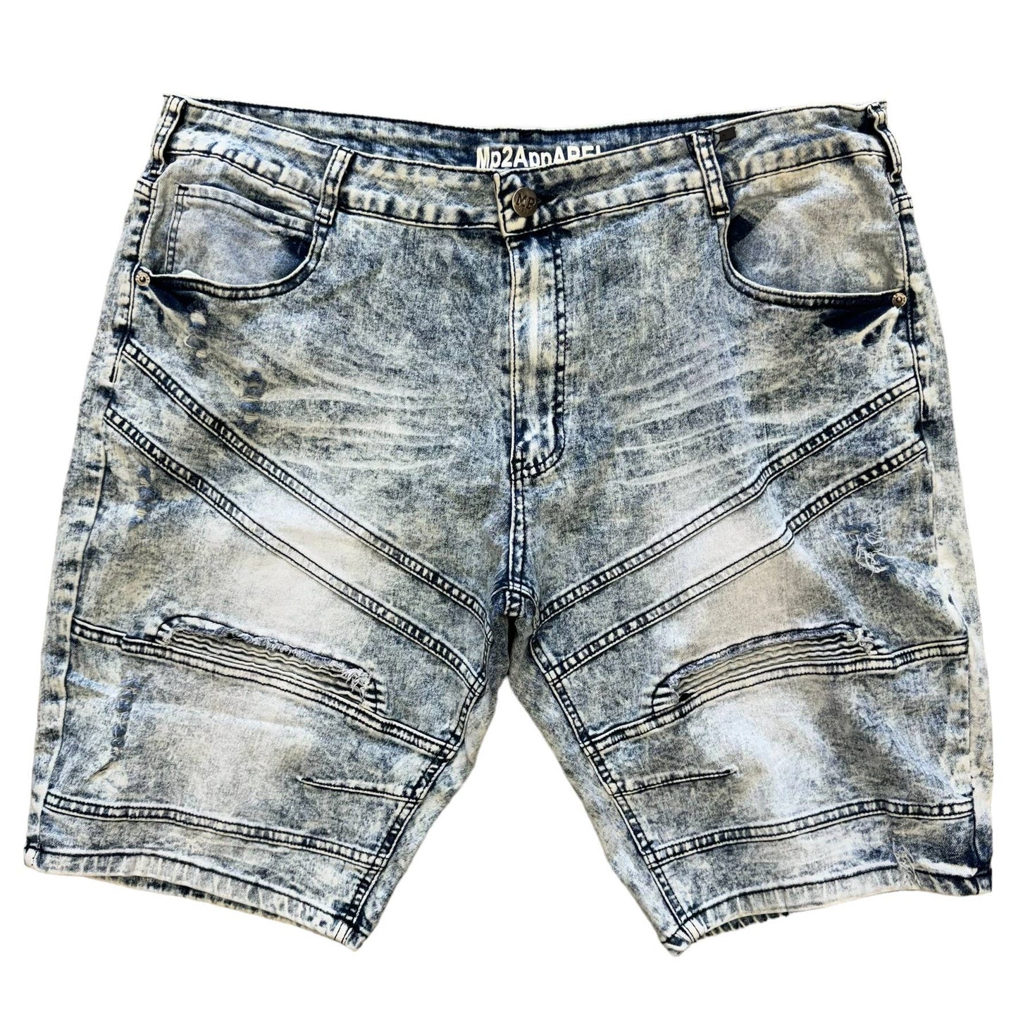 Lime Tree Clothing Inc. - Bleached Acid Wash Distressed Denim Shorts–Trendy & Stylish