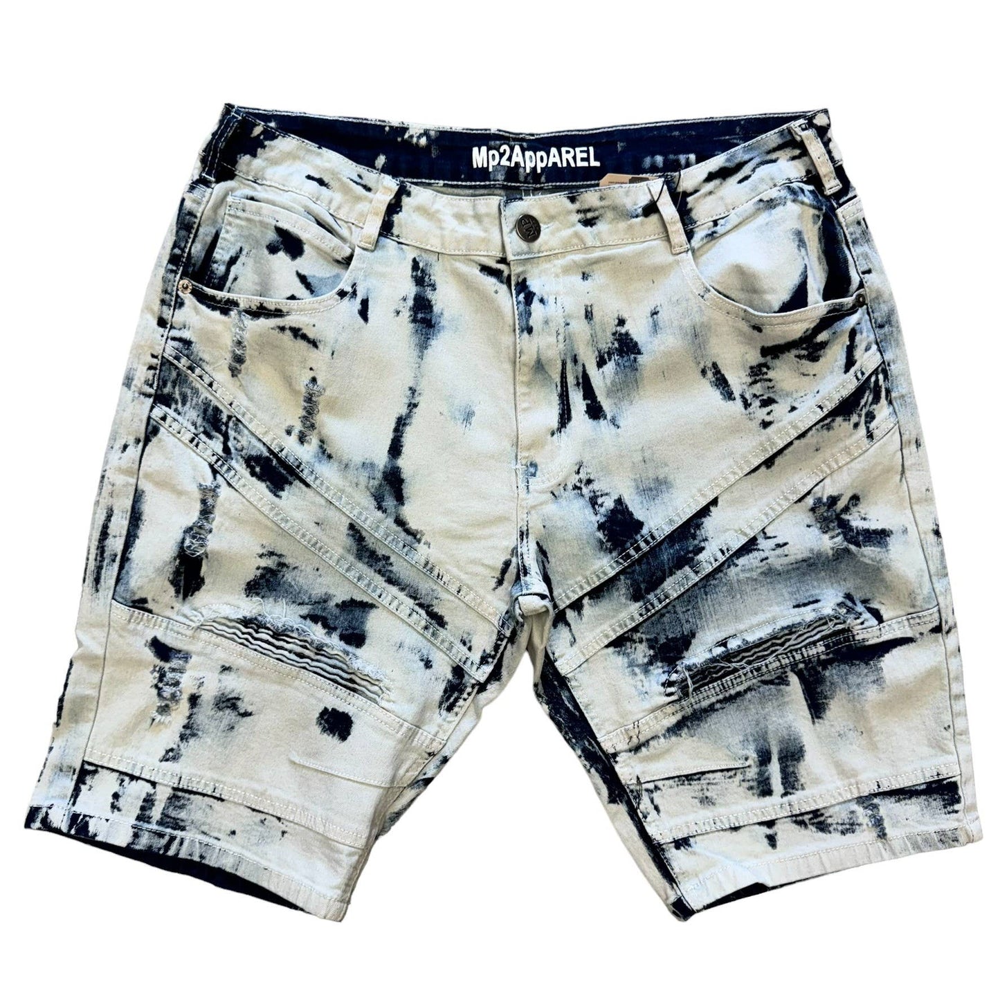Lime Tree Clothing Inc. - Bleached Acid Wash Distressed Denim Shorts–Trendy & Stylish