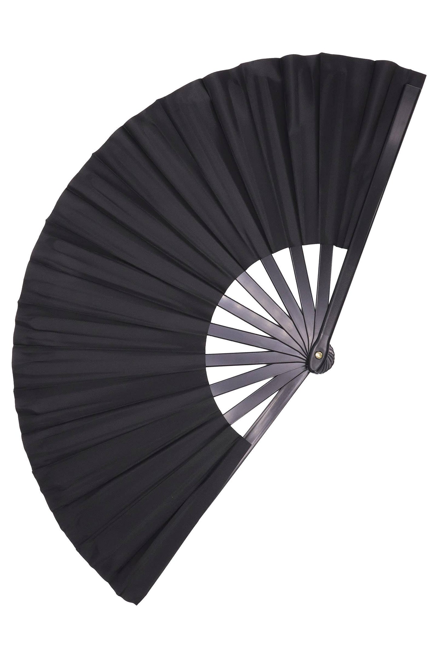 Cap Zone - Large Black Line Dance Folding Fan - 13 Inch