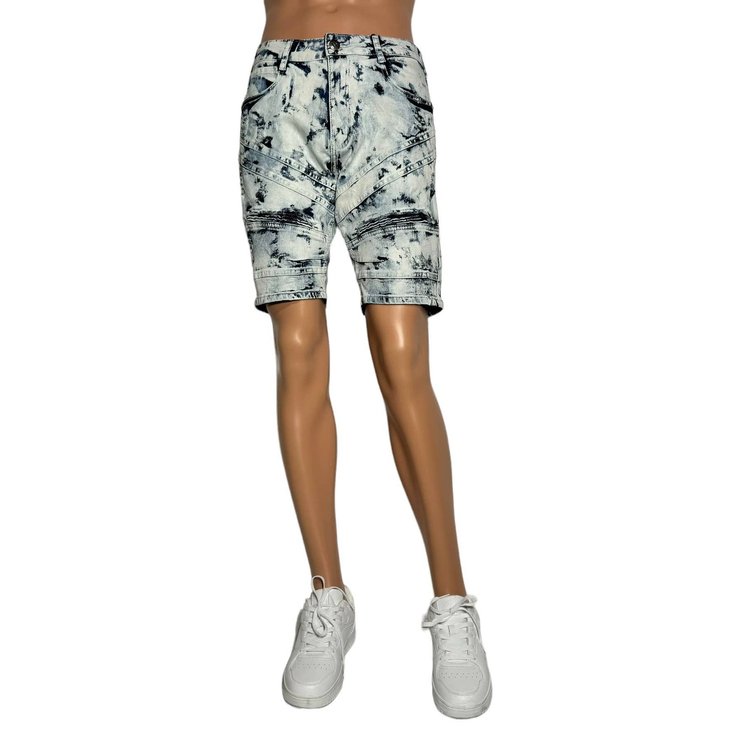Lime Tree Clothing Inc. - Bleached Acid Wash Distressed Denim Shorts–Trendy & Stylish
