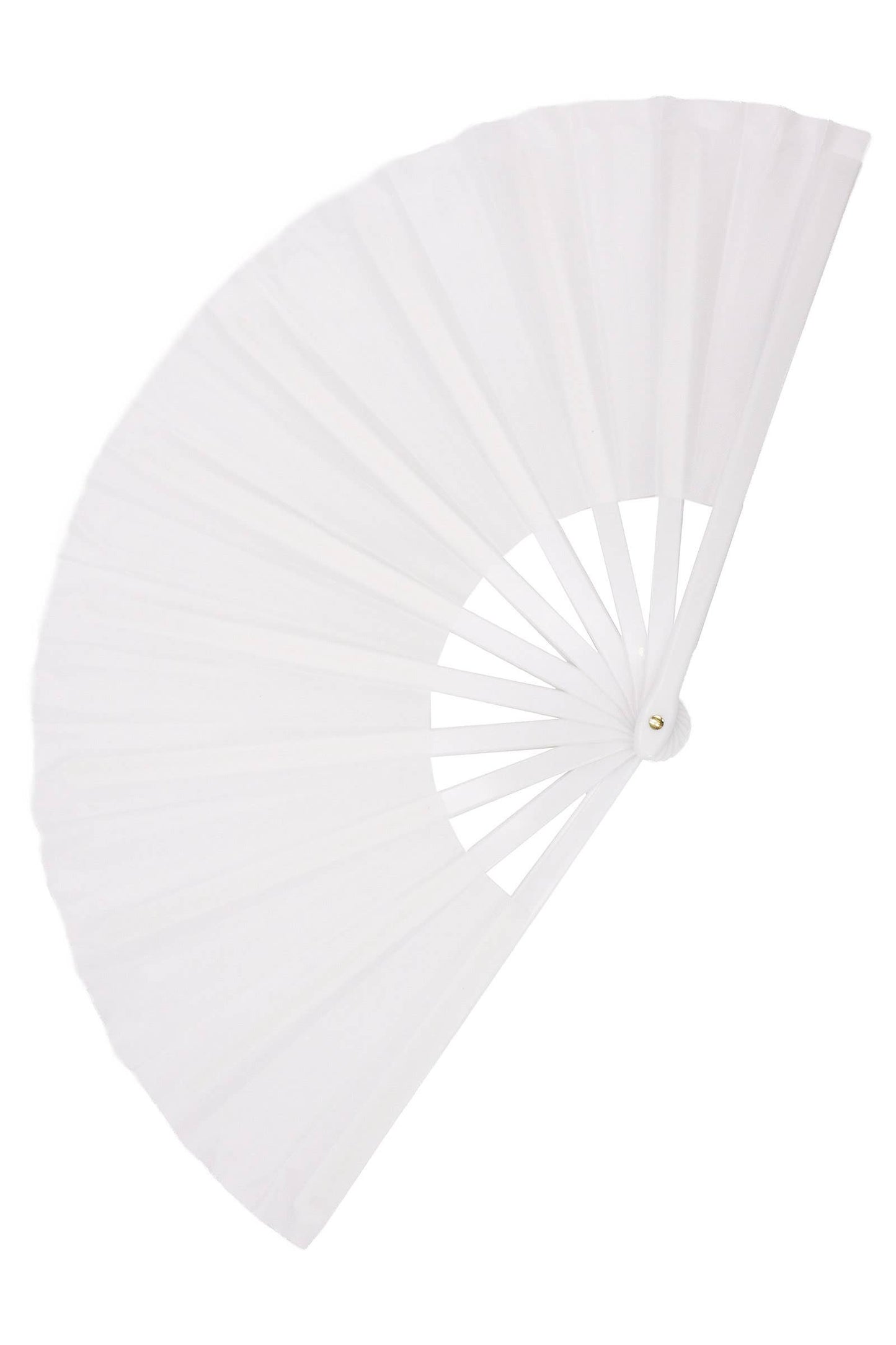 Cap Zone - Large White Line Dance Folding Fan - 13 Inch