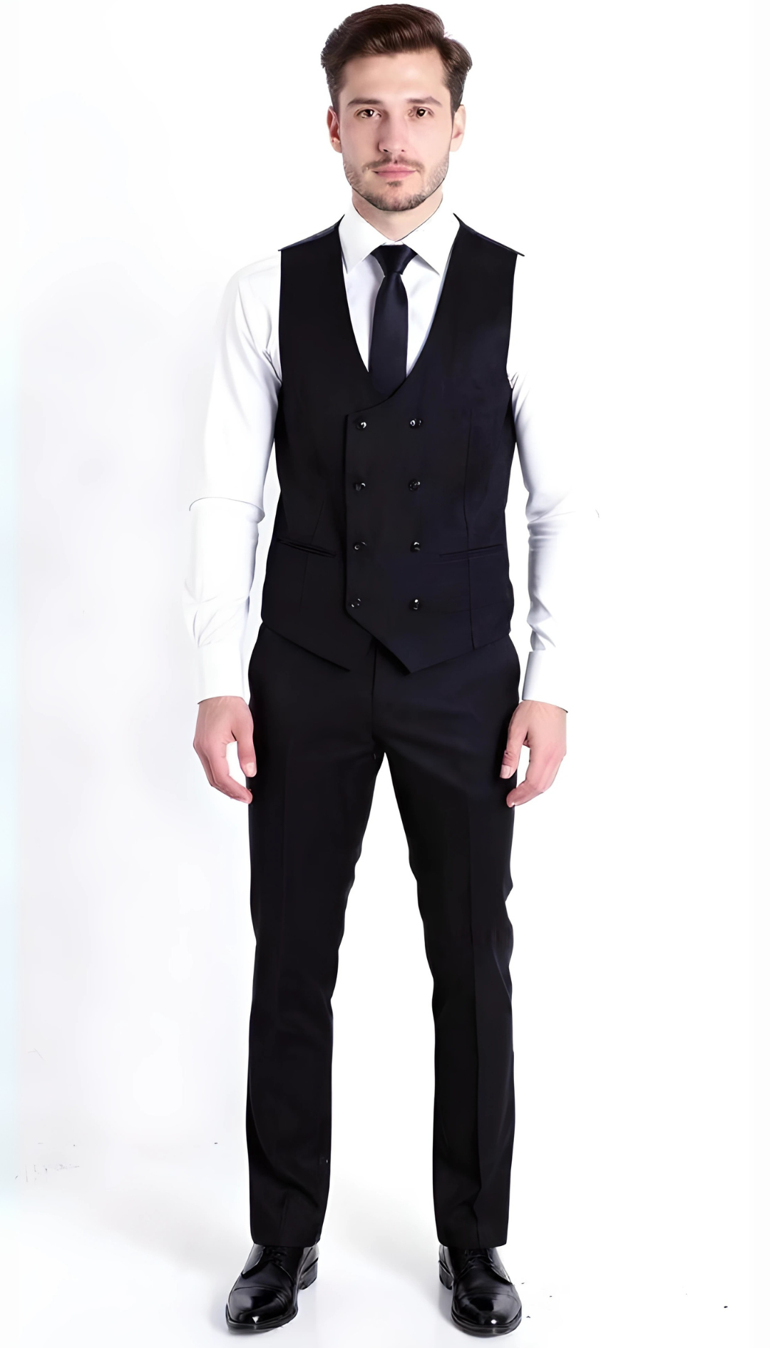 Ferrecci - JAX MENS 2 BUTTON NOTCH LAPEL PICK STITCHING 3 PC SLIM FIT S