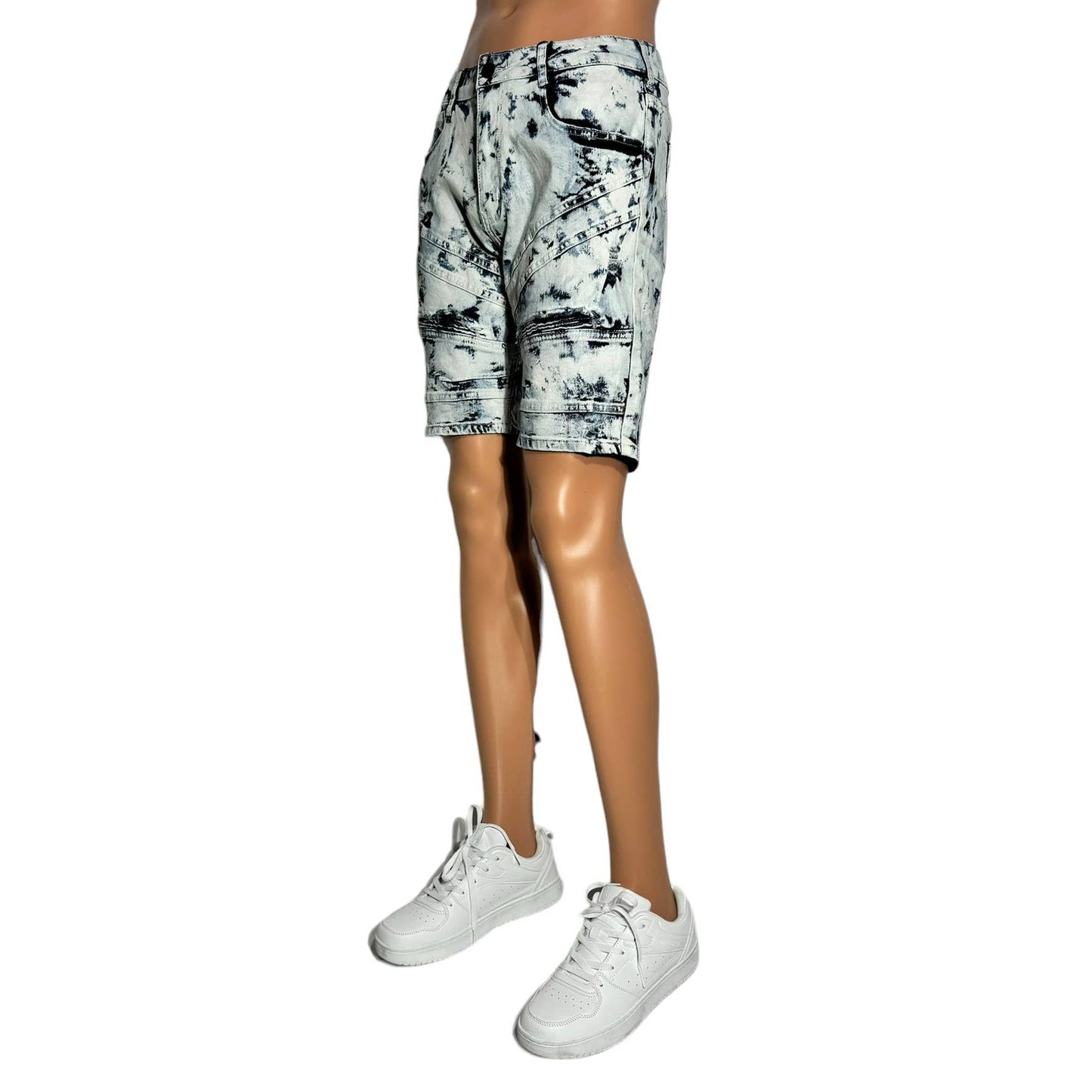 Lime Tree Clothing Inc. - Bleached Acid Wash Distressed Denim Shorts–Trendy & Stylish