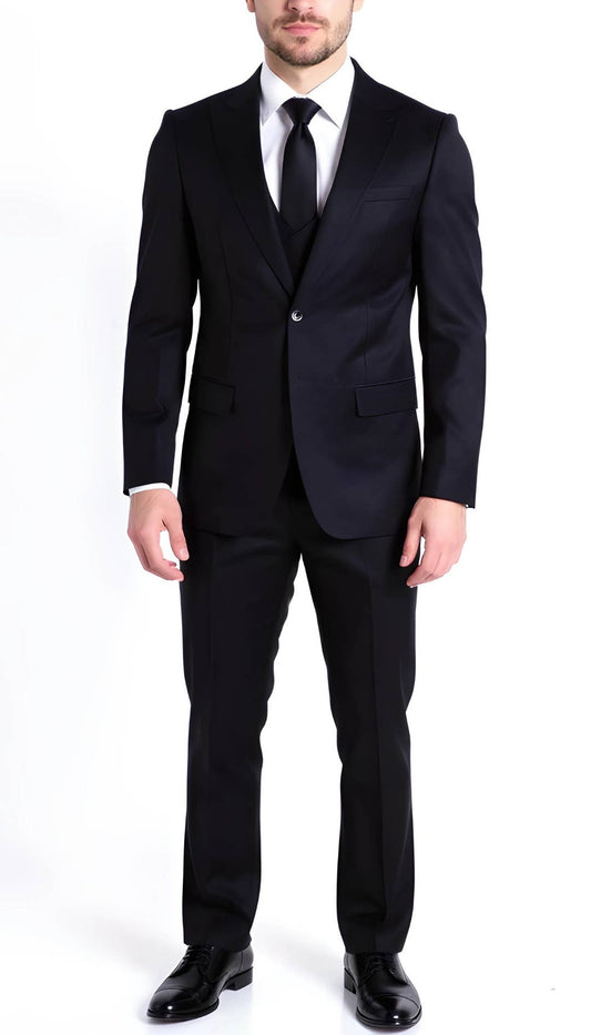 Ferrecci - JAX MENS 2 BUTTON NOTCH LAPEL PICK STITCHING 3 PC SLIM FIT S