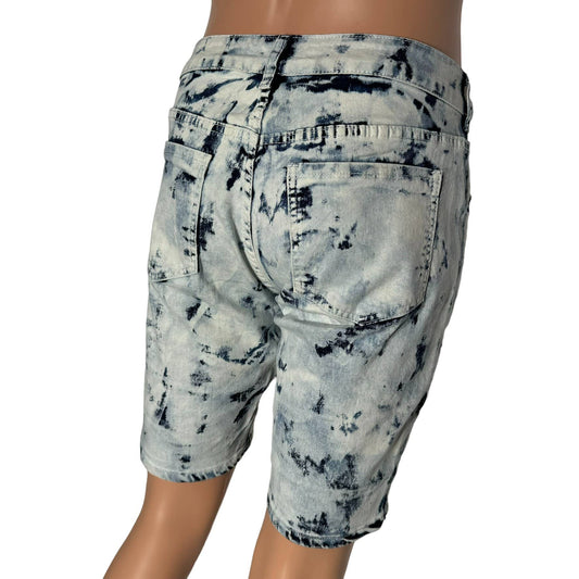 Lime Tree Clothing Inc. - Bleached Acid Wash Distressed Denim Shorts–Trendy & Stylish